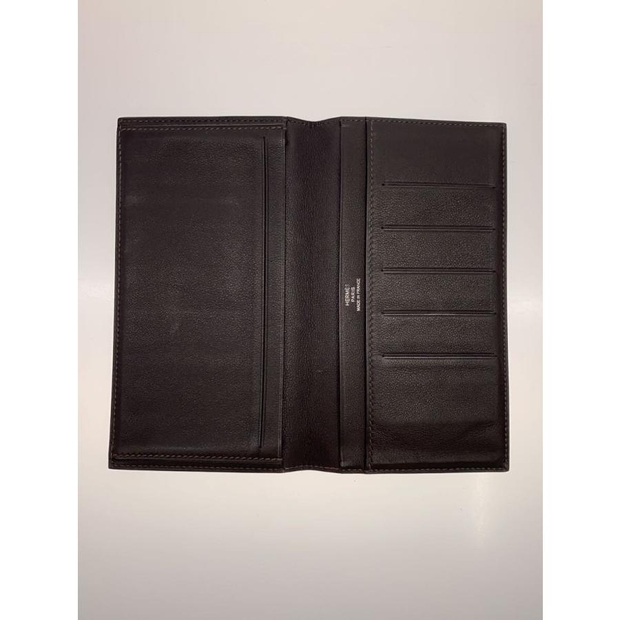 HERMES◇長財布/レザー/ブラック/メンズ/シチズンツイルロング