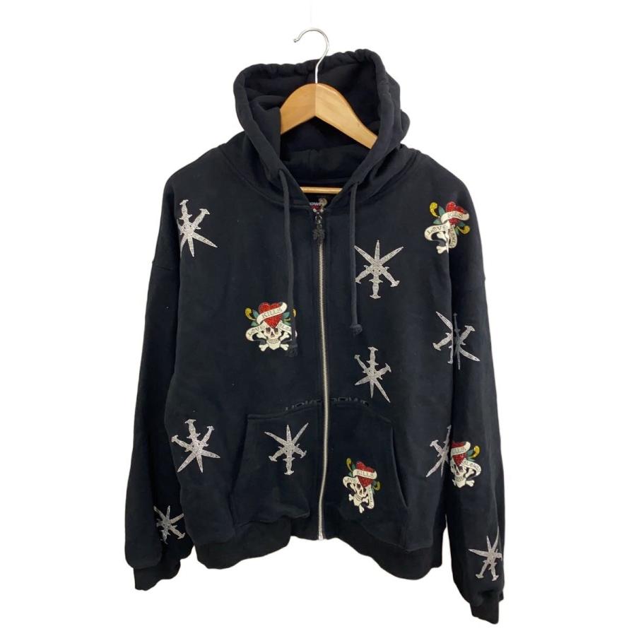 UNKNOWN◇ジップパーカー/M/コットン/ブラック : セカンドストリート