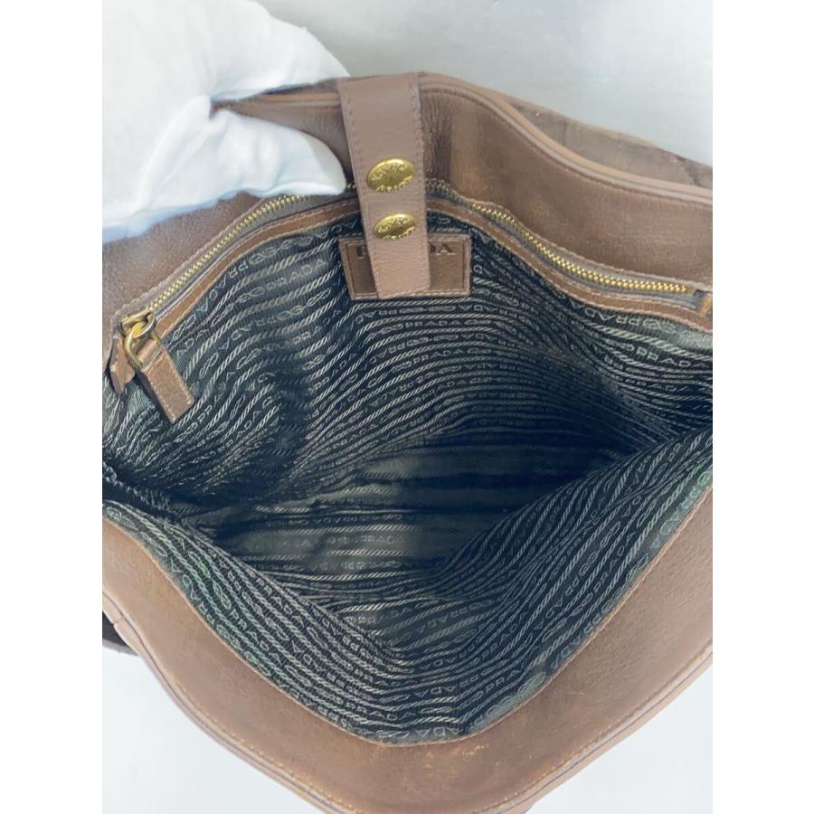 PRADA◆ショルダーバッグ/レザー/BRW_2