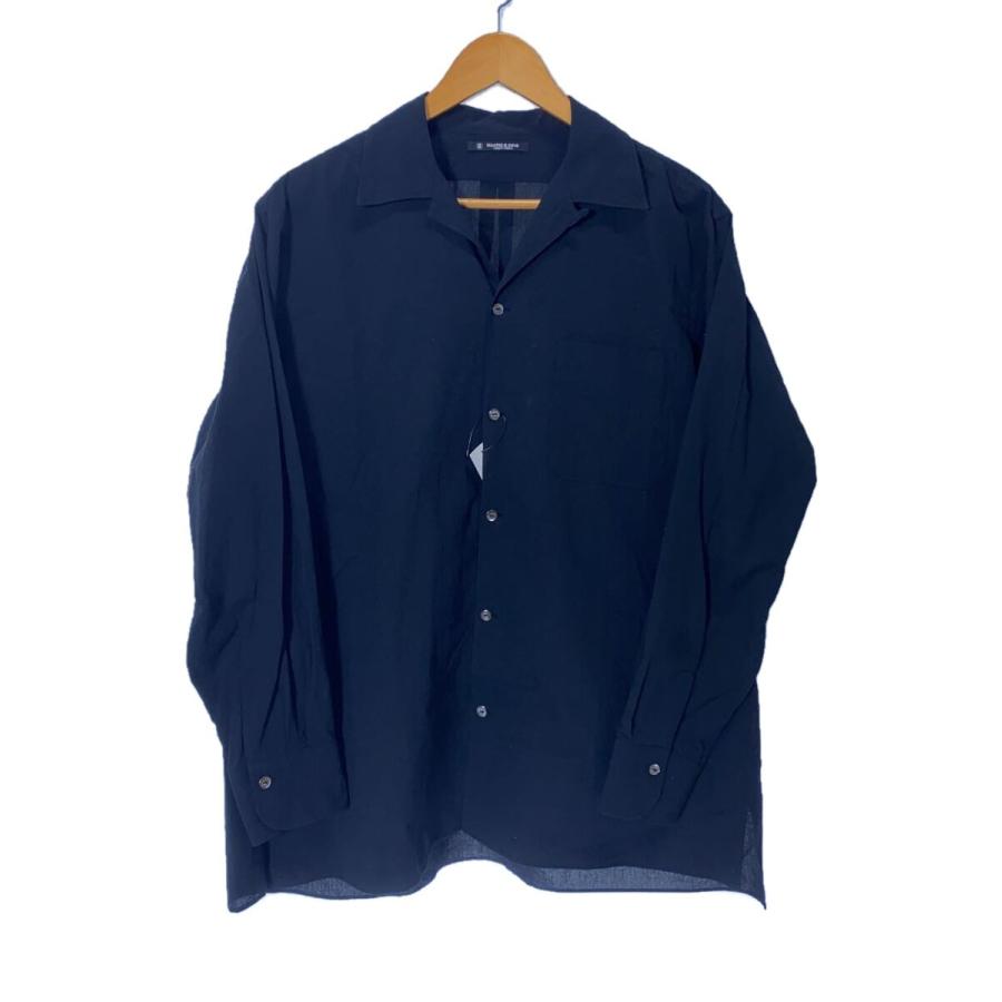 MAATEE&SONS◇OP COLLAR SHIRTS/長袖シャツ/2/コットン/BLK/無地  