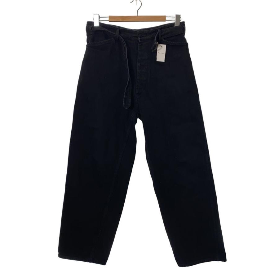 美品　comoli ベルテッド デニム　2 COMOLI◇25SS/デニムベルテッドパンツ/ボトム/2/デニム/BLK/B01-03001