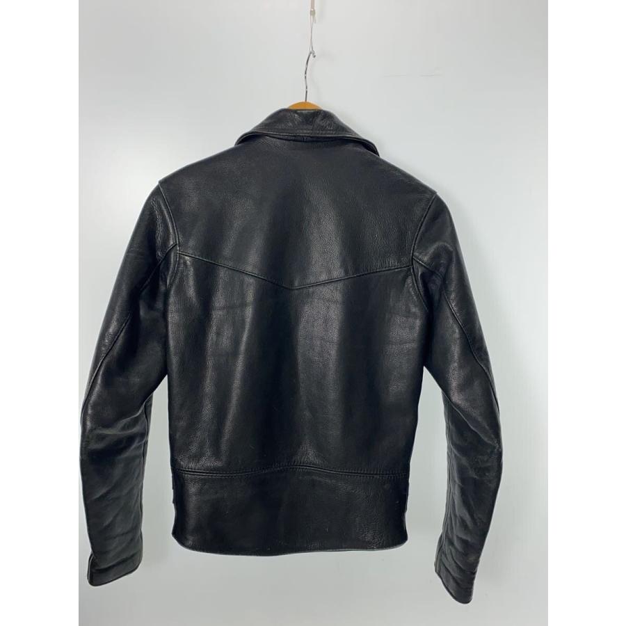 666 Leather Wear◇ダブルライダースジャケット/32/レザー/BLK