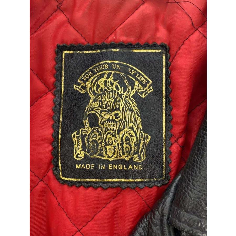 666 Leather Wear◇ダブルライダースジャケット/32/レザー/BLK