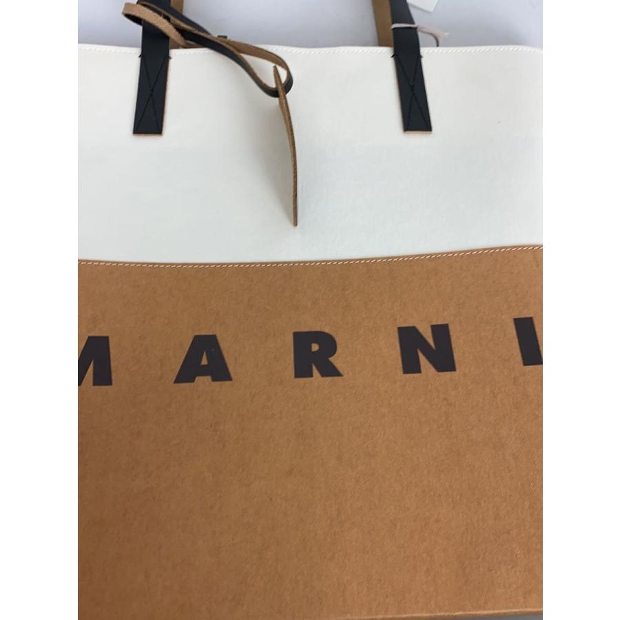 マ*コ様 MARNI ペーパートートバッグ バイカラー 鞄　マルニ MARNI◇トートバッグ/ブラウン/ホワイト/ペーパー/バイカラー