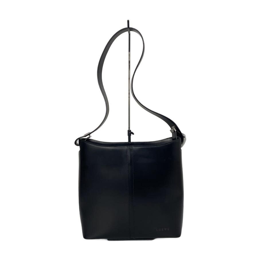 LOEWE ブラックレザー ショルダーバッグ LOEWE◇ショルダーバッグ/レザー/ブラック/無地 : セカンドストリート