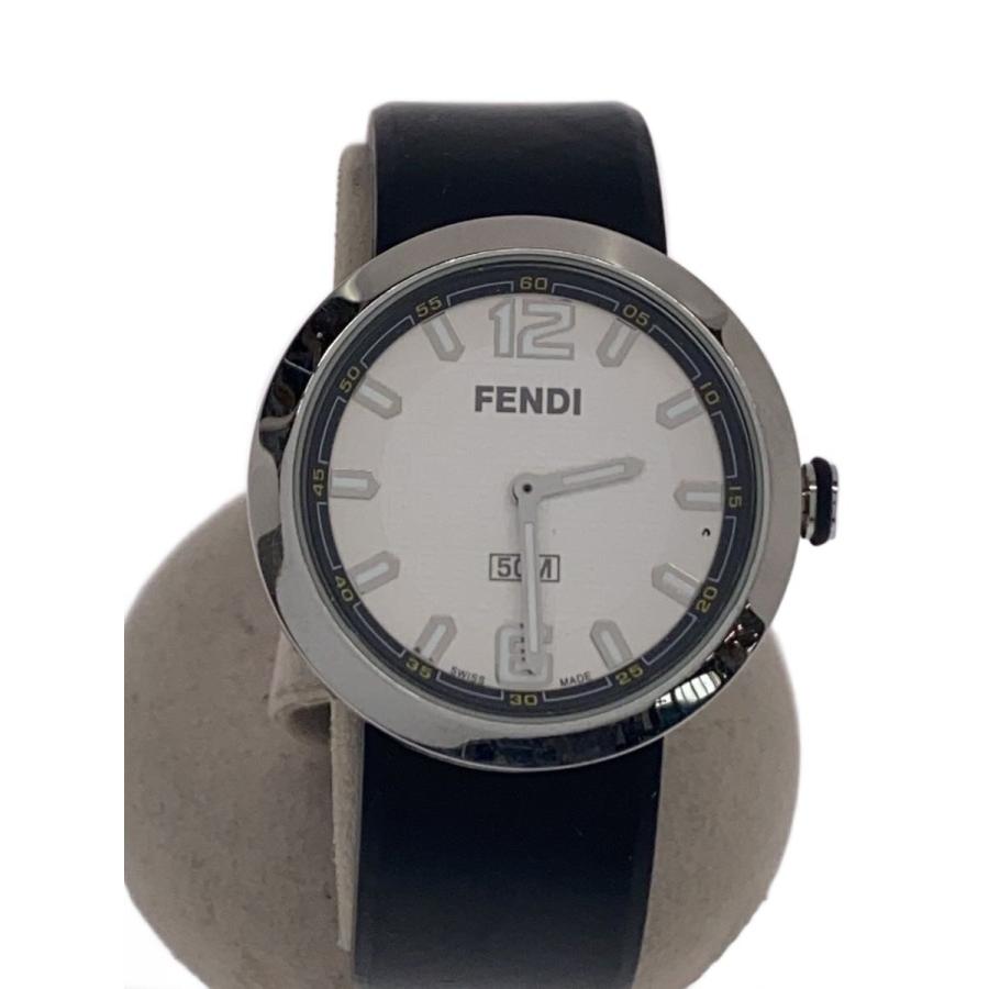 Fendi クォーツ腕時計 FENDI◇クォーツ腕時計/アナログ/ラバー/WHT/BLK/SS : セカンド