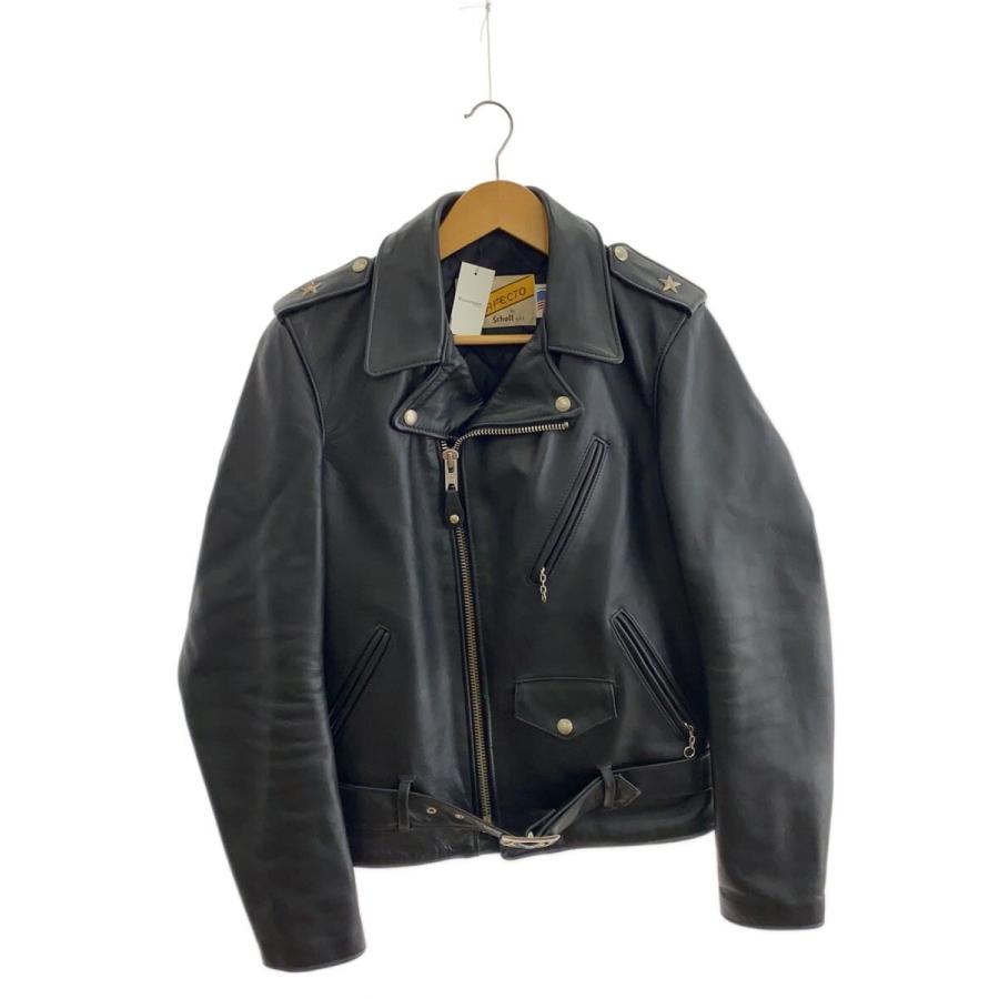 schottレザー ジャケット サイズ36 Schott◇レザージャケット・ブルゾン/36/レザー/BLK/無地/613sh
