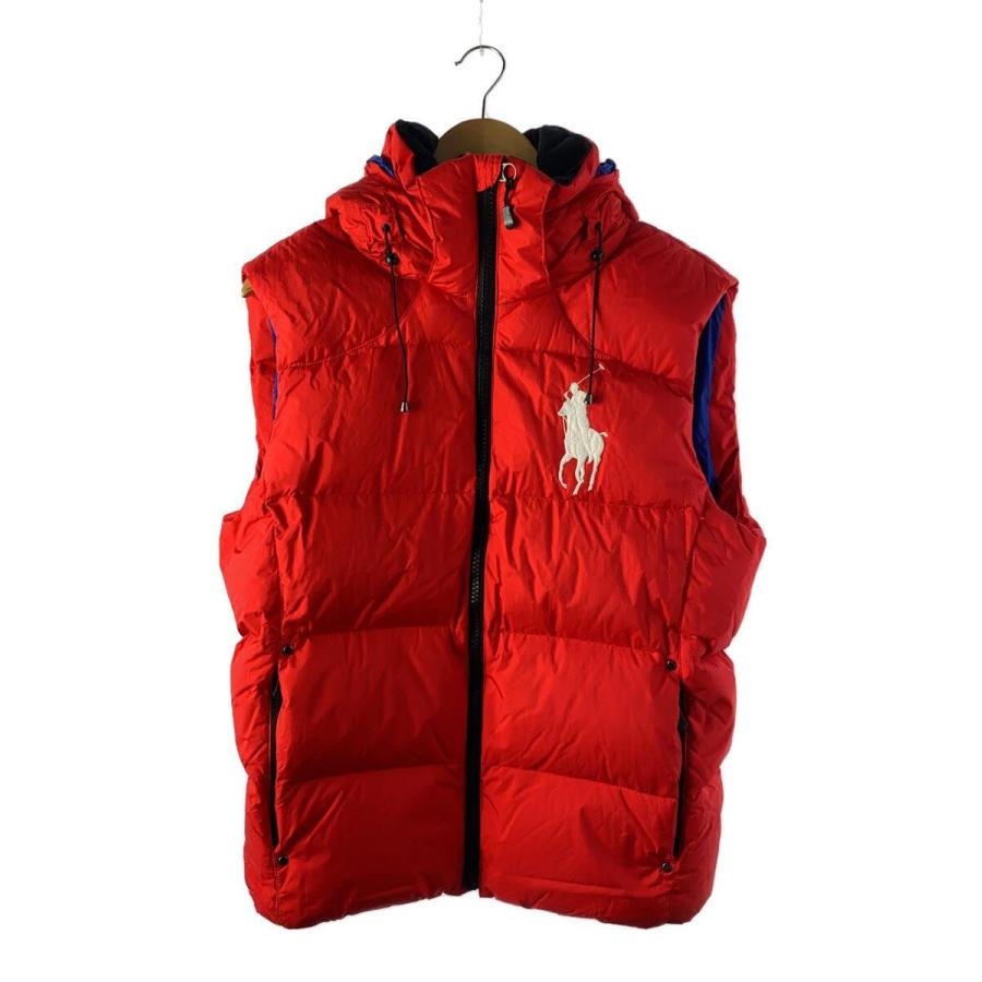 POLO RALPH LAUREN◇ダウンベスト/M/ナイロン/RED : セカンド POLO RALPH LAUREN◇ダウンベスト/M/ナイロン/RED : セカンド