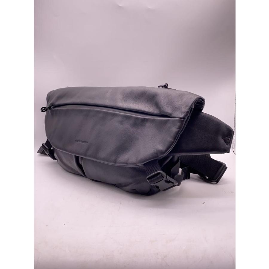 ブラックレザーショルダーバッグ　レザー　 BROSKI AND SUPPLY BROSKI AND SUPPLY◇ショルダーバッグ/レザー/BLK : セカンド