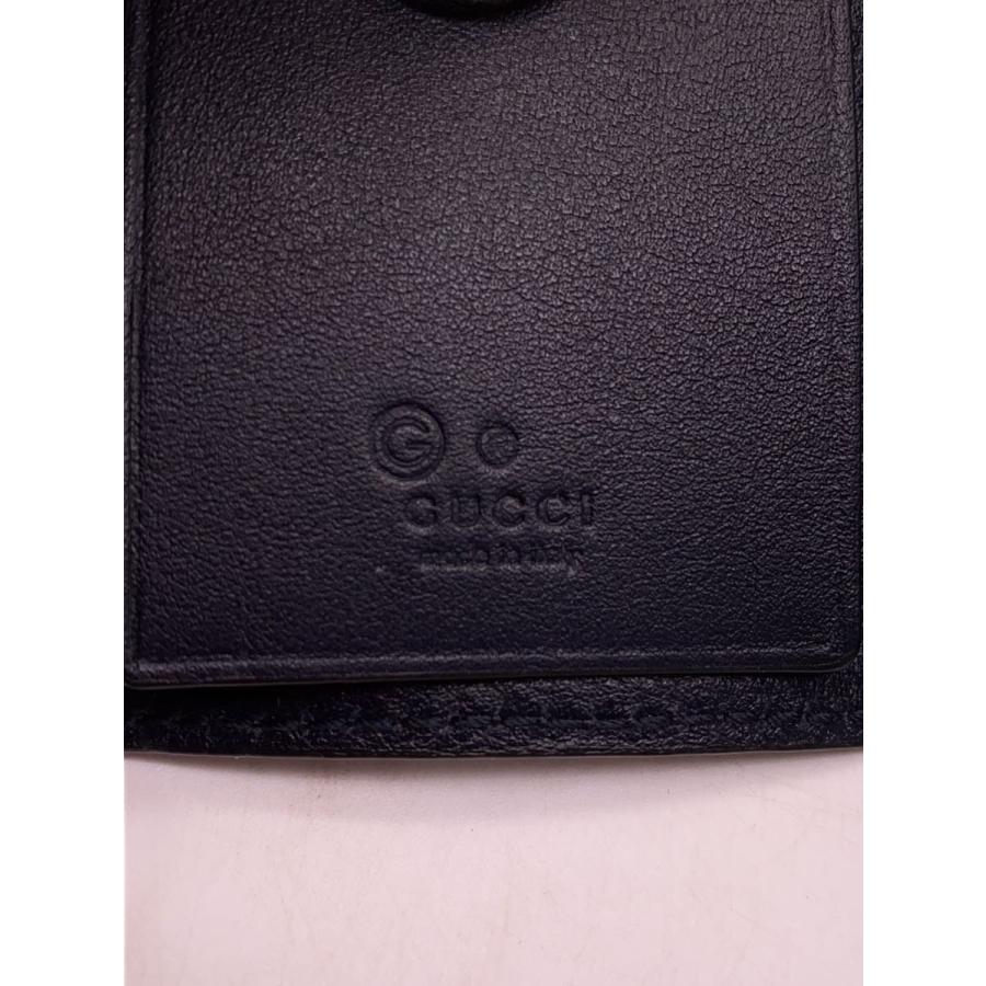 GUCCI◇キーケース_マイクログッチシマ/レザー/BLK/レディース/箱有