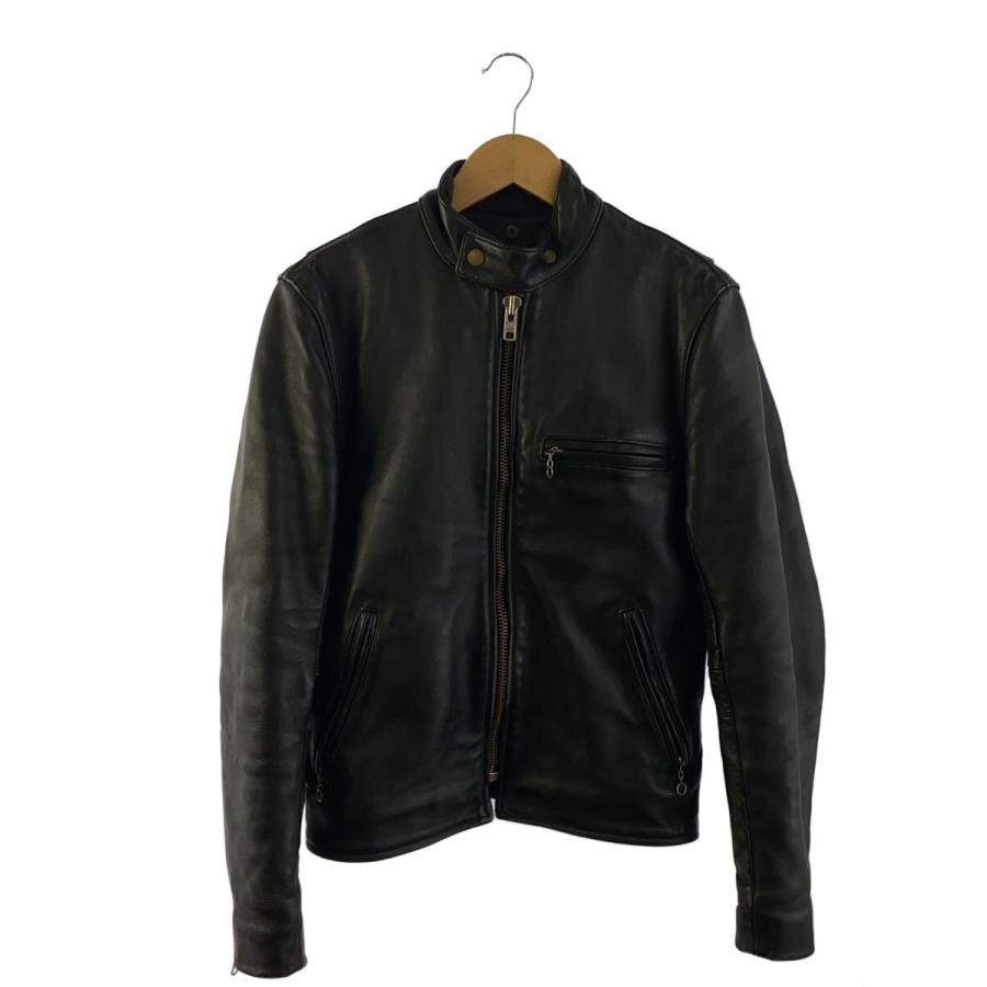 vanson レザーシングルライダースジャケット 36 VANSON◇シングルライダースジャケット/36/レザー/BLK/無地 : セカンド