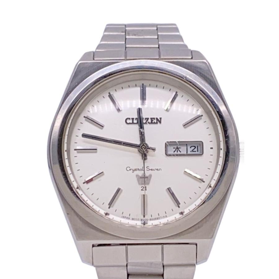 CITIZEN◇自動巻腕時計/アナログ/ステンレス/WHT/SLV/8200-S014344