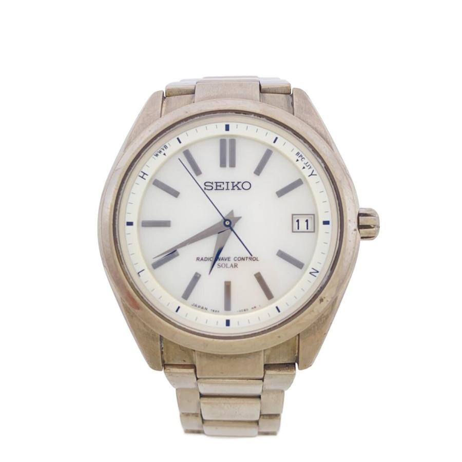 【稼働品】 セイコー ソーラー 腕時計 シルバー 7B24-0BH0 SEIKO◇ソーラー腕時計/アナログ/--/WHT/SLV/7b24-0bh0// : セカンド