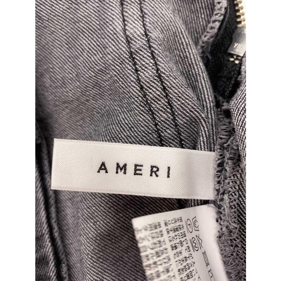 AMERI◇WESTERN FLAP DENIM SKIRT/ロングスカート/S/デニム/BLK/無地