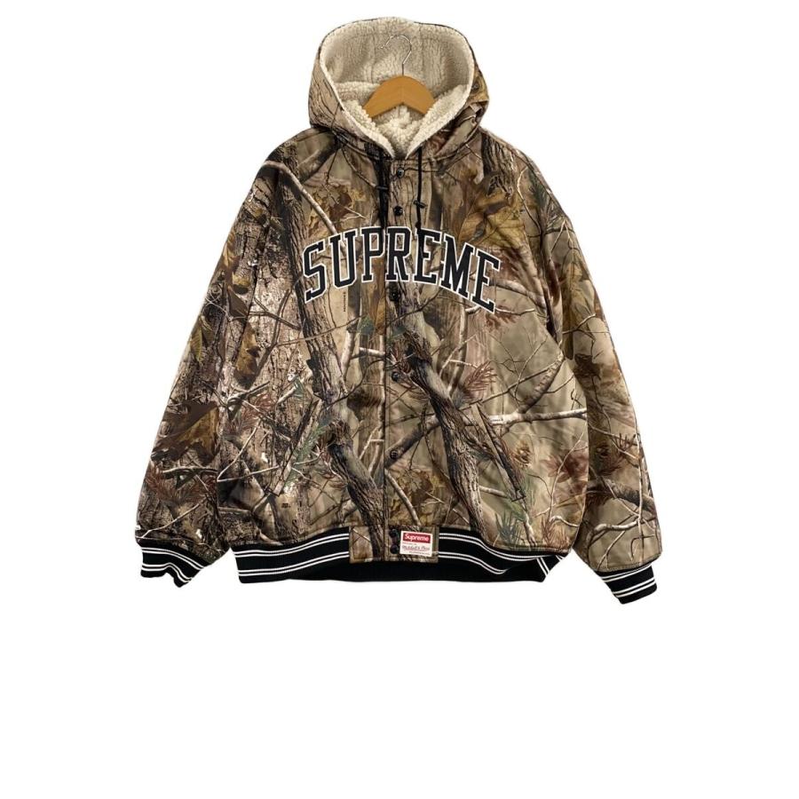 Supreme 25FW Varsity Jacket リアルツリーカモ Supreme◇25FW/Satin Varsity Jacke/2L/ポリエステル/KHK/リアルツリー