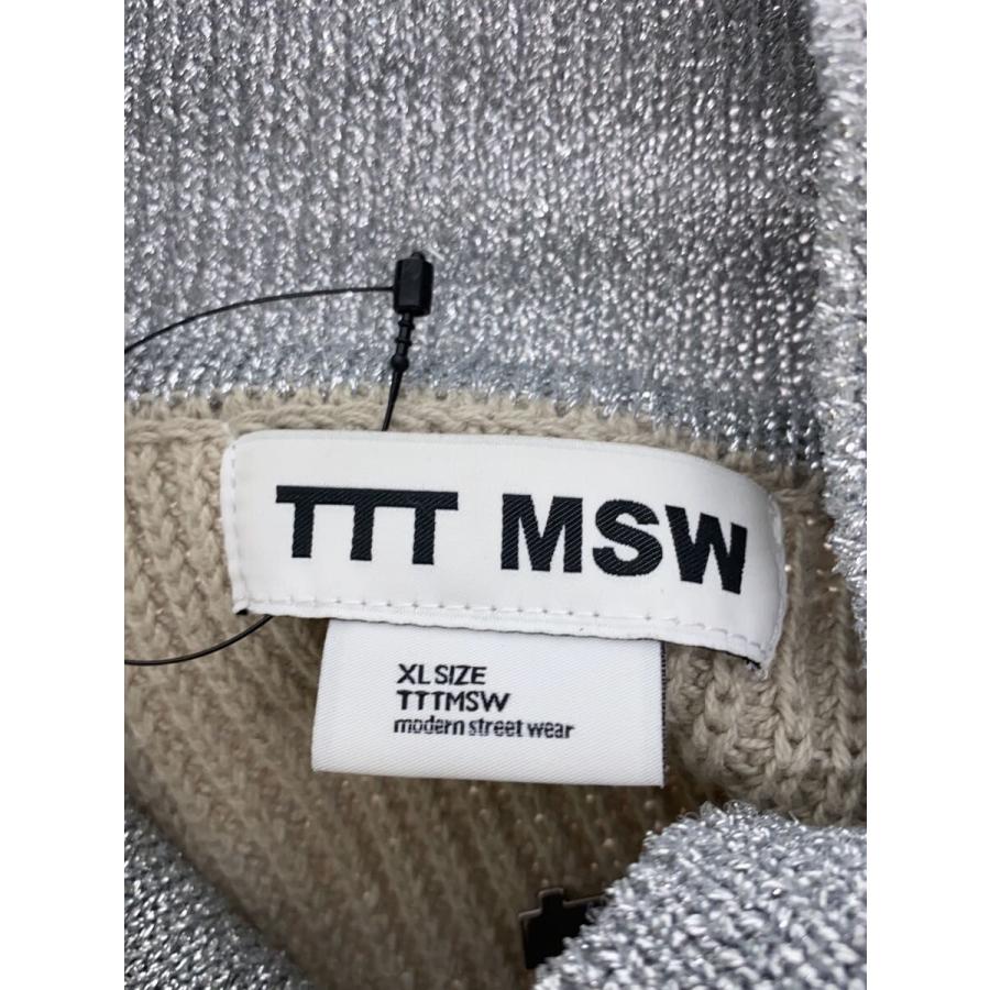 TTT_MSW◇Lame zip up cardigan/24ss/XL/コットン/KHK/ラメ