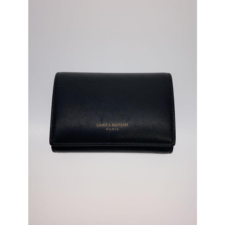 SAINT LAURENT ブラック レザー キーケース SAINT LAURENT◇キーケース/レザー/BLK/メンズ : セカンド