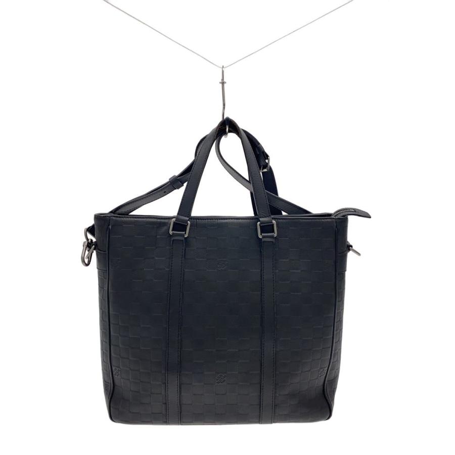 Louis Vuitton ダミエアンフィニ　レザートートバッグ　黒　ビジネス LOUIS VUITTON◇タダオPM_ダミエ・アンフィニ/レザー/BLK// : セカンド