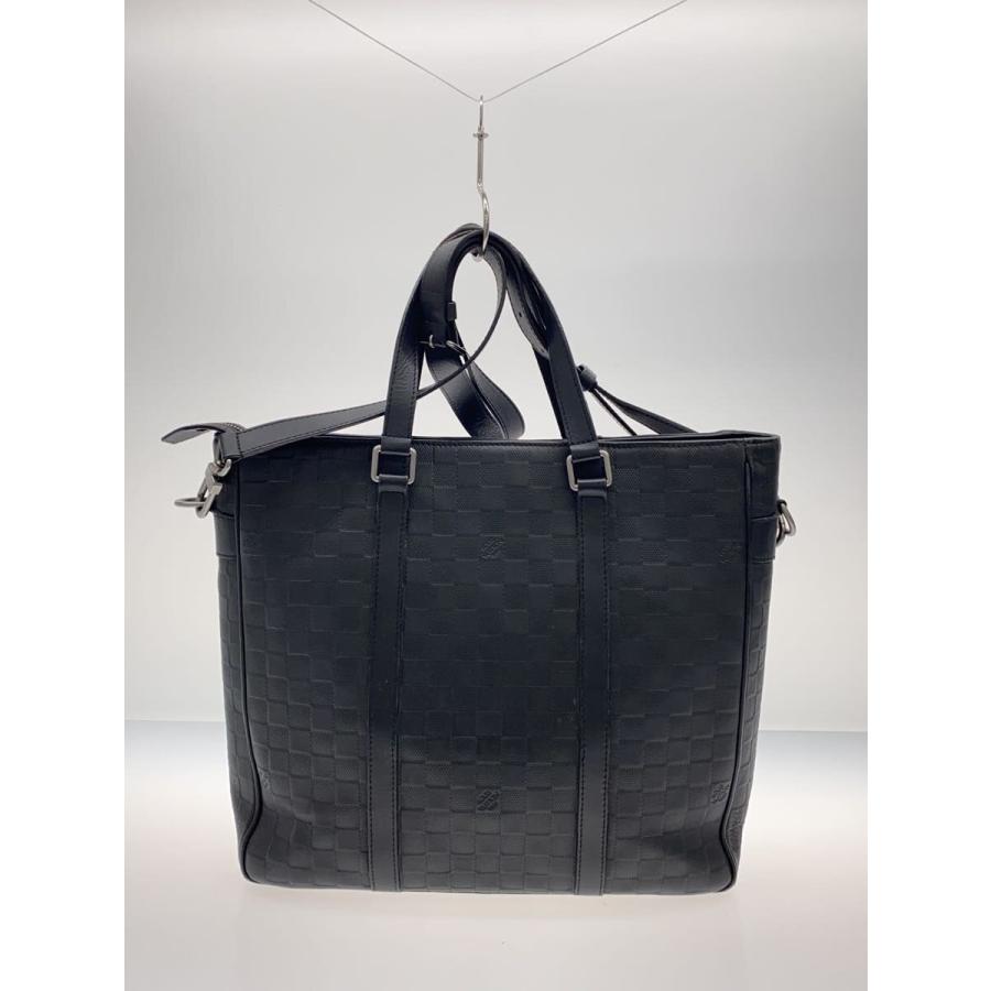 良品 ルイヴィトン ダミエ アンフィニ タダオPM ハンド ショルダー バッグ. LOUIS VUITTON◇タダオPM_ダミエ・アンフィニ/レザー/BLK// : セカンド
