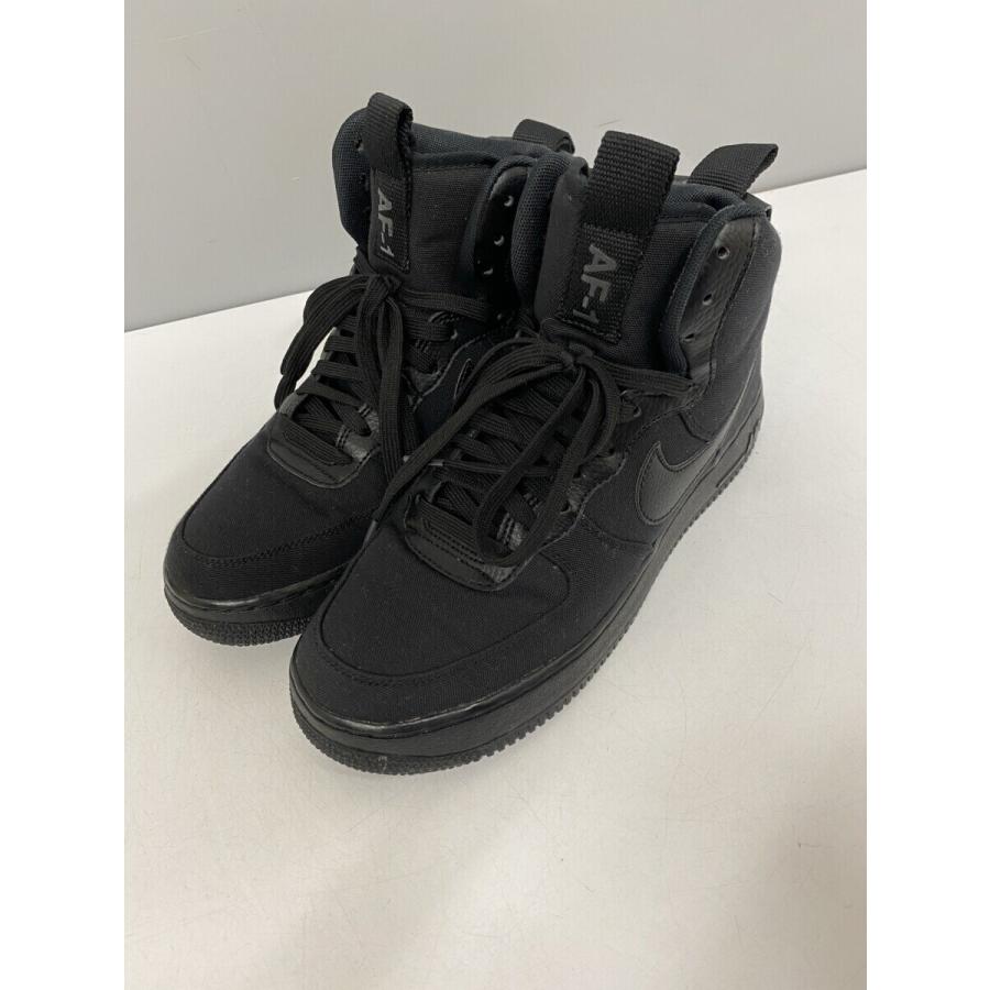 な NIKE エアフォース1 ハイ `07 キャンバス ブラック NIKE◇AIR FORCE 1 HIGH 07 CANVAS/エアフォースハイ/ブラック