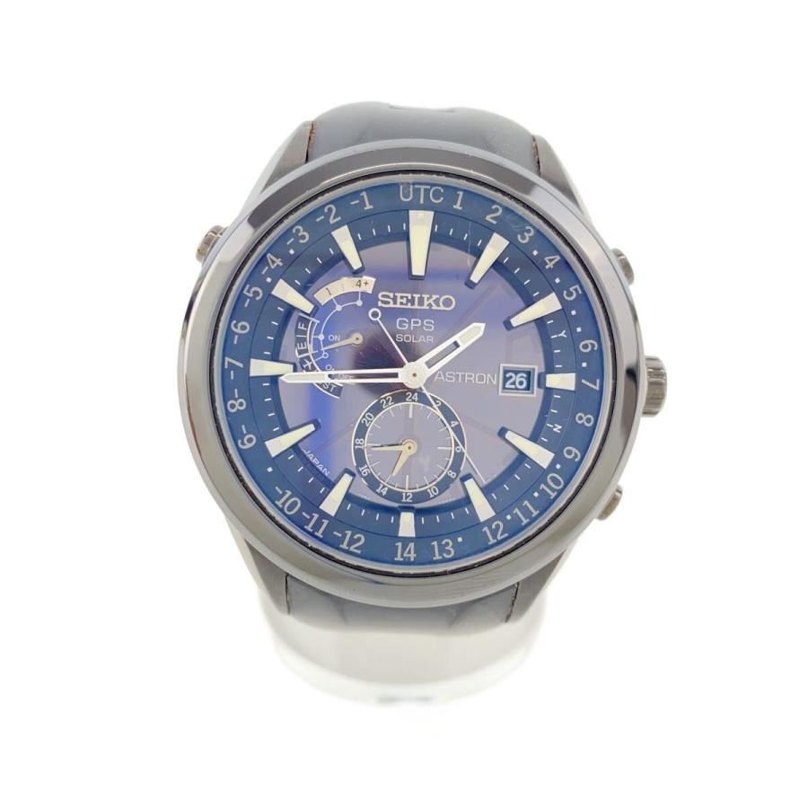 SEIKO◇ソーラー腕時計/アナログ/ラバー/BLK/BLK/7x52-0ab0 : セカンド 