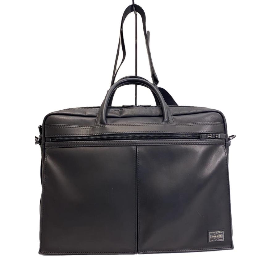 PORTER◇ブリーフケース/レザー/BLK/無地/022-03783-10/アメイズ 3WAY