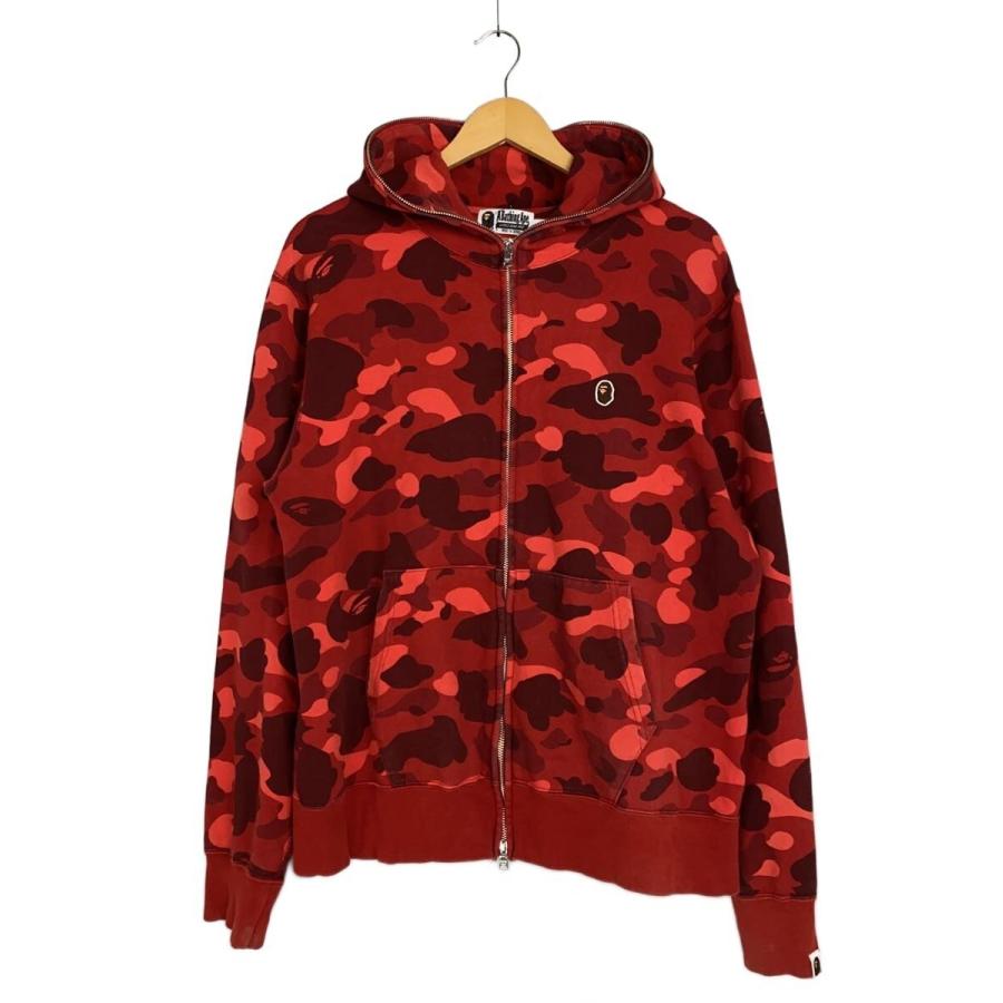A BATHING APE◇ジップパーカー/L/コットン/レッド/カモフラ