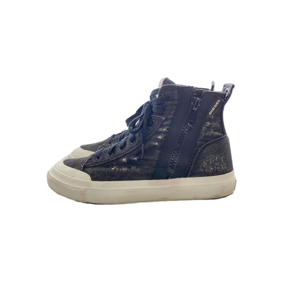 DIESEL◇ハイカットスニーカー/27cm/ブラック/黒/デニム DIESEL◇ハイカットスニーカー/27cm/ブラック/黒/デニム