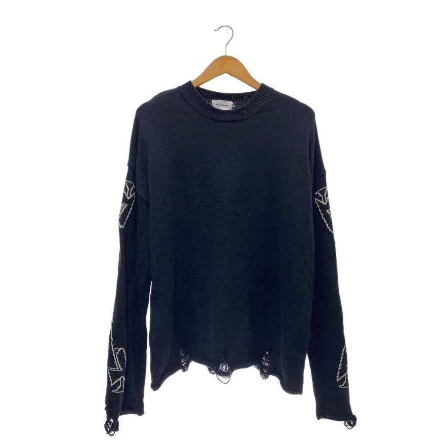 ASKYURSELF◇ニット・セーター(薄手)/M/コットン/BLK : セカンド