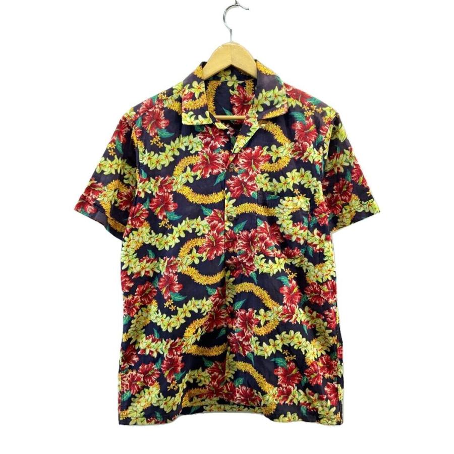50s/60s/タグ無し/vintage/アロハシャツ/--/コットン/NVY/総柄 50s/60s/タグ無し/vintage/アロハシャツ/--/コットン/NVY/総柄