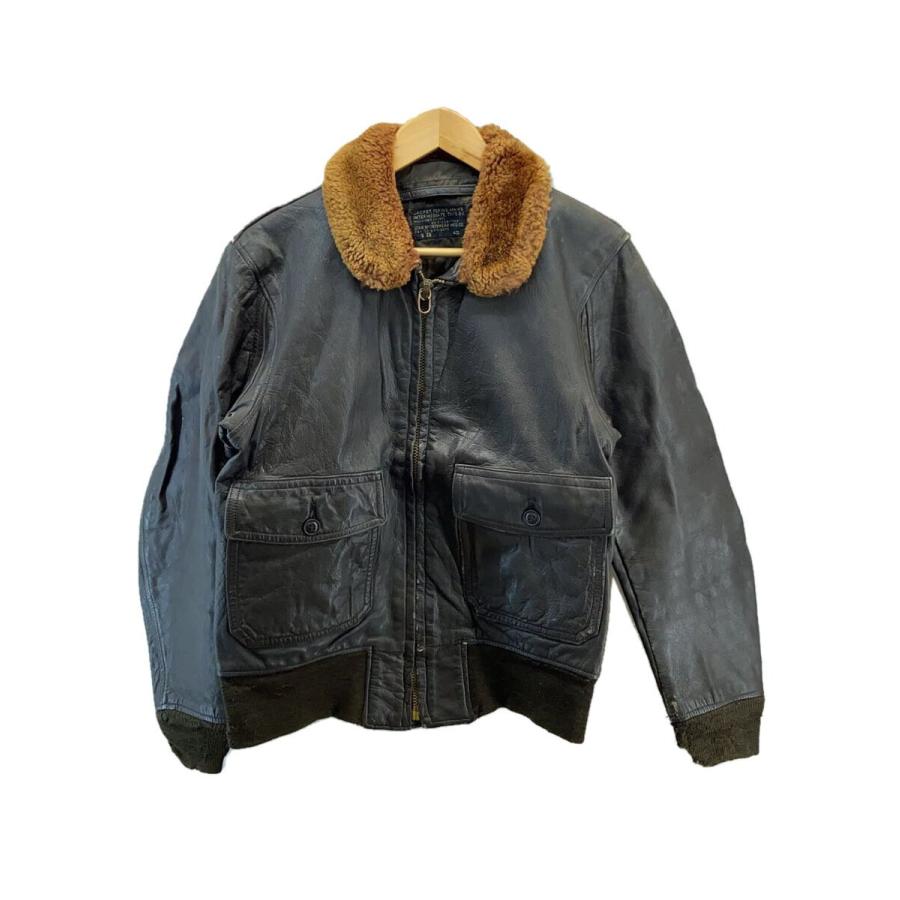 60's US NAVY G-1 フライトジャケット Vintage サイズ40 US.NAVY◇60s/G-1/フライトジャケット/40/レザー/BRW/無地