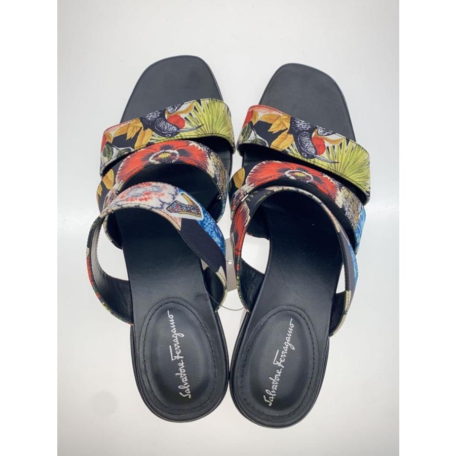 Salvatore Ferragamo◇サンダル/UK5.5/BLK/花柄 Salvatore