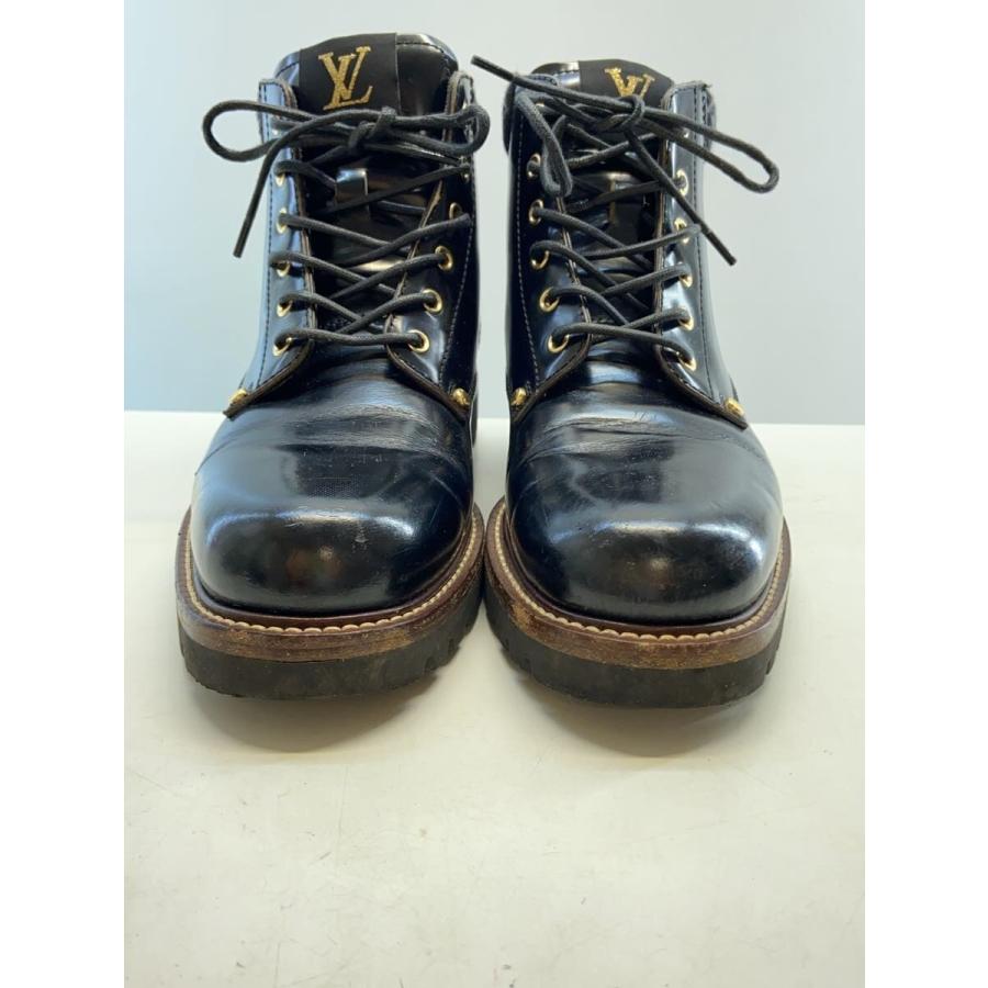LOUIS VUITTON◇履きシワアリ/レースアップブーツ/--/BLK/レザー 