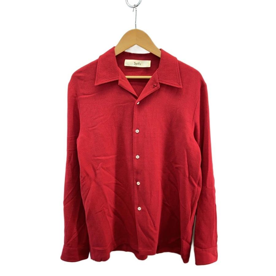 Sefr◇RAMPOUA SHIRT/長袖シャツ/S/レーヨン/RED/23-11-0083-115