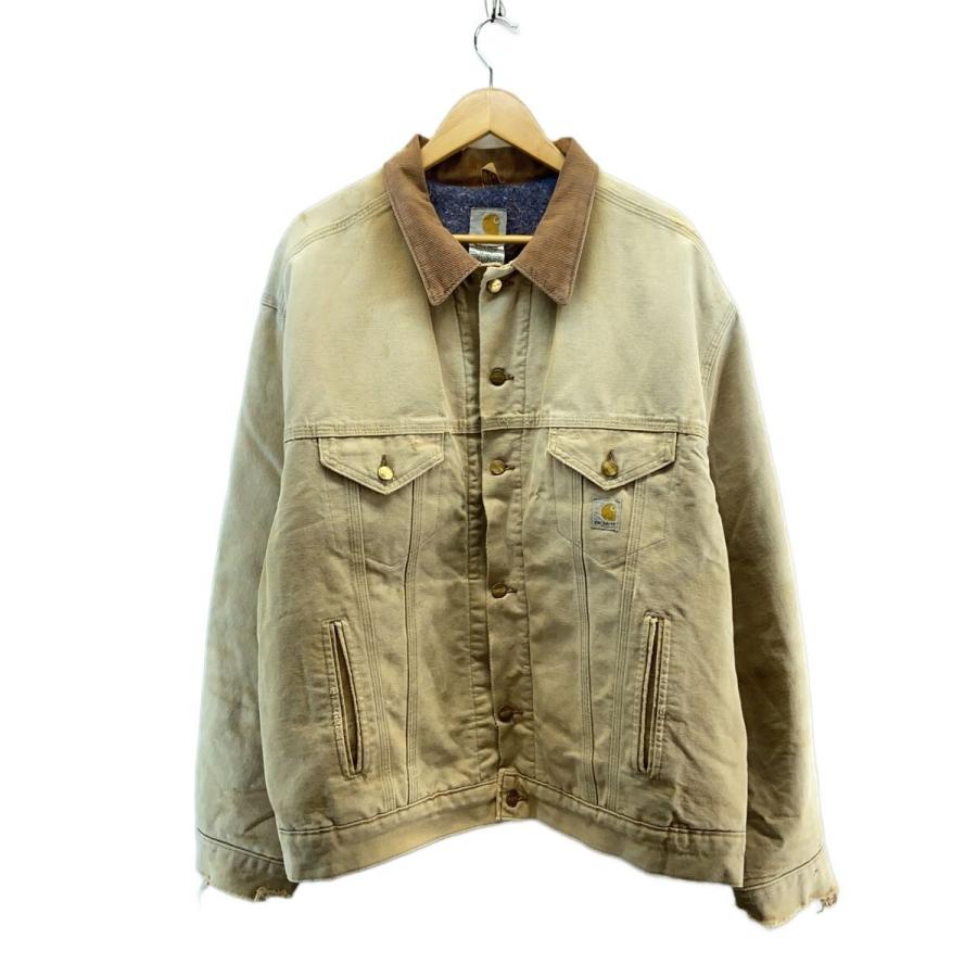 Carhartt◇90s/トラッカージャケット/ジャケット/XXL/--/BEG/無地