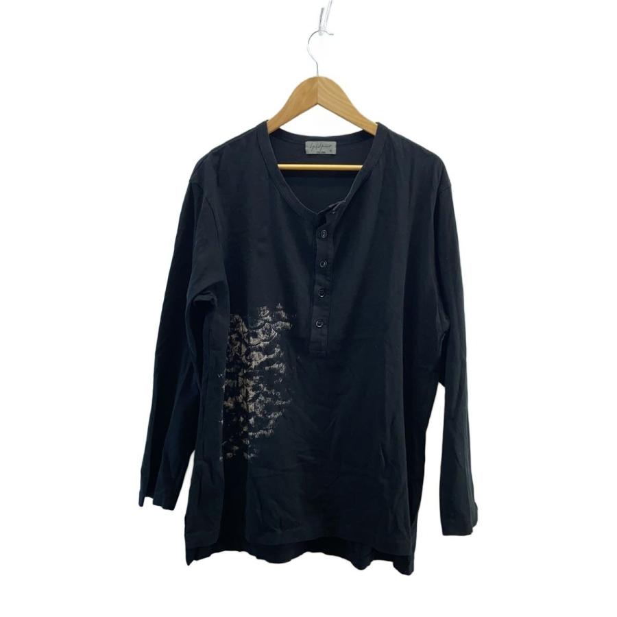 yohji yamamoto POUR HOMME◇19AW/和柄アシンメトリー/ヘンリーネック