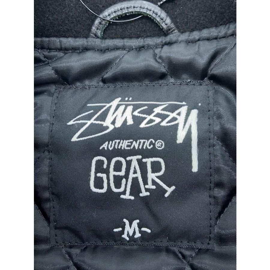 STUSSY◇25周年限定/スタジャン/M/レザー/BLK/USA製 : セカンド