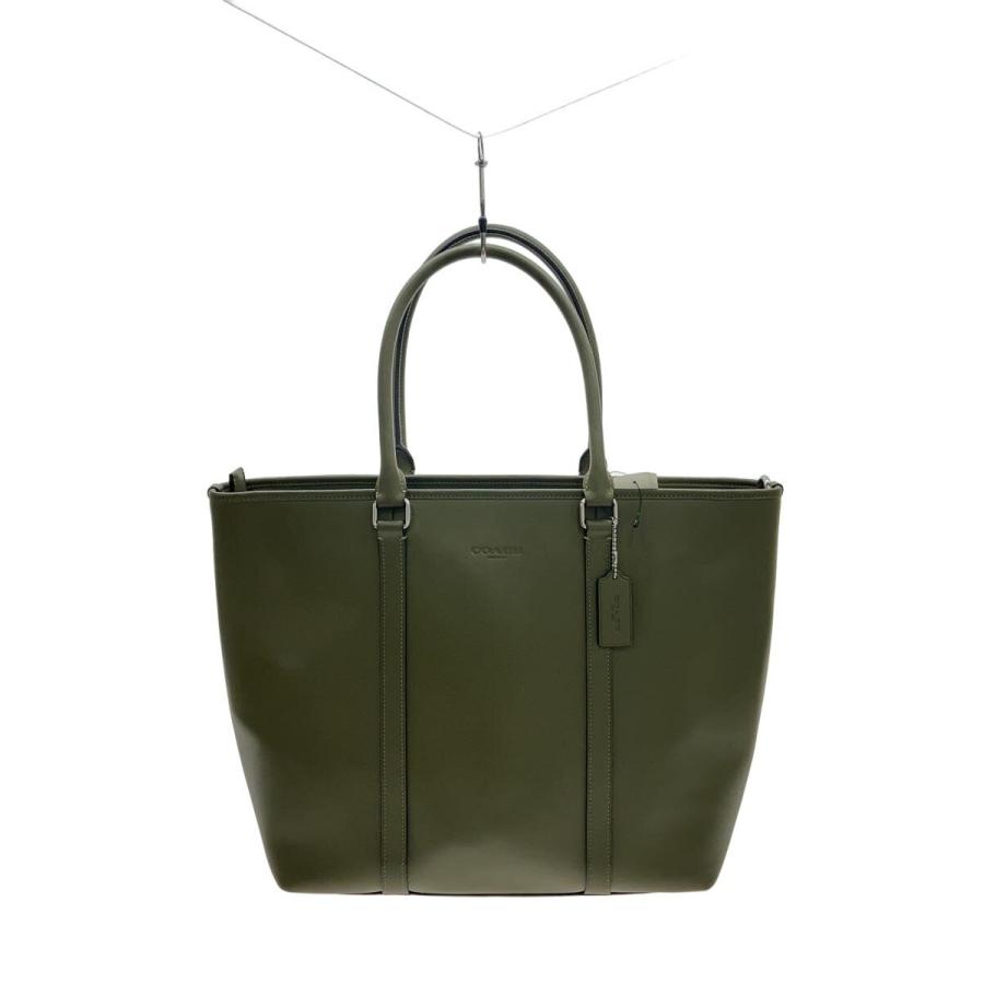COACH◇ネイサントートバッグ/レザー/KHK/無地/CBG49// : セカンド