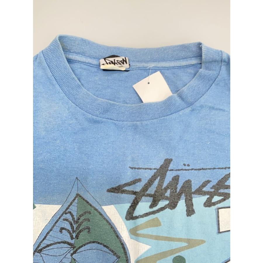 STUSSY◇80s/zulu mask/ゾウリムシ/Tシャツ/M/コットン/BLU STUSSY◇80s/zulu mask/ゾウリムシ/Tシャツ/M/コットン/BLU