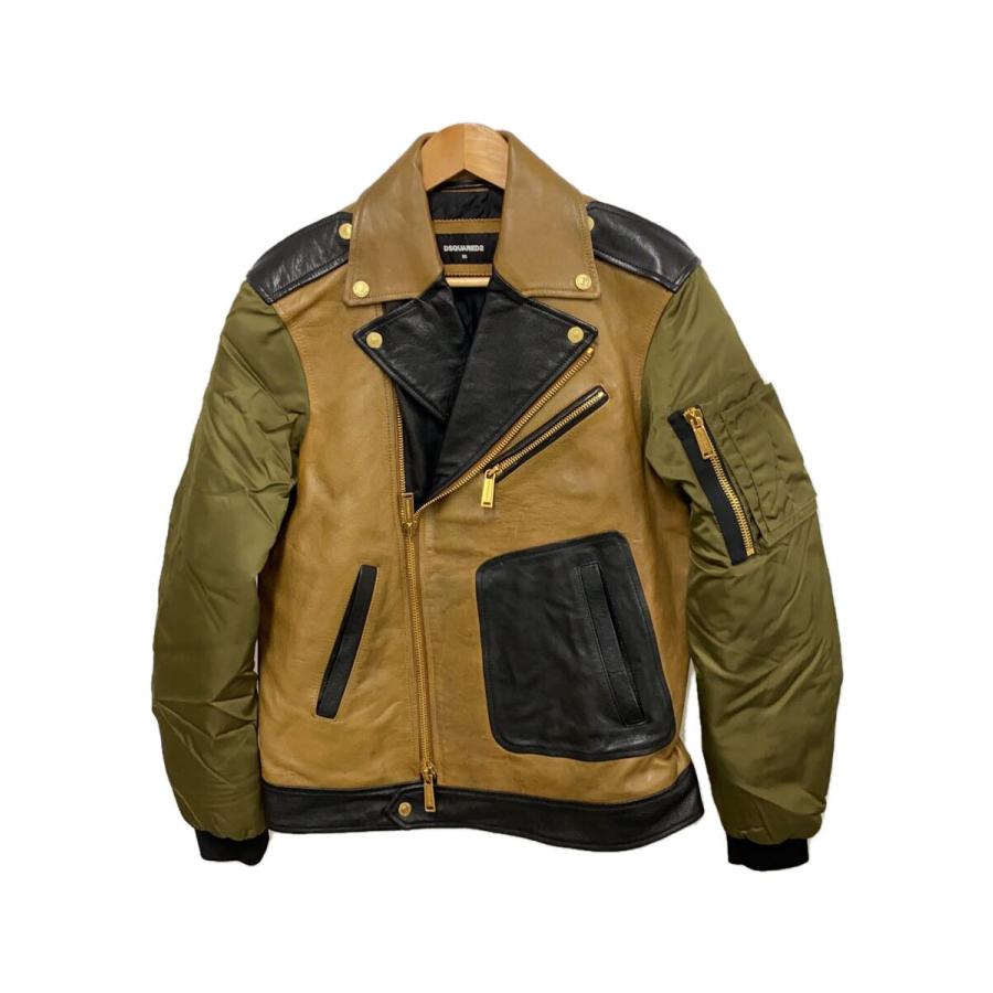 DSQUARED2 ダブルライダースジャケット サイズ50 DSQUARED2◇切替/ダブルライダースジャケット/50/レザー/CML