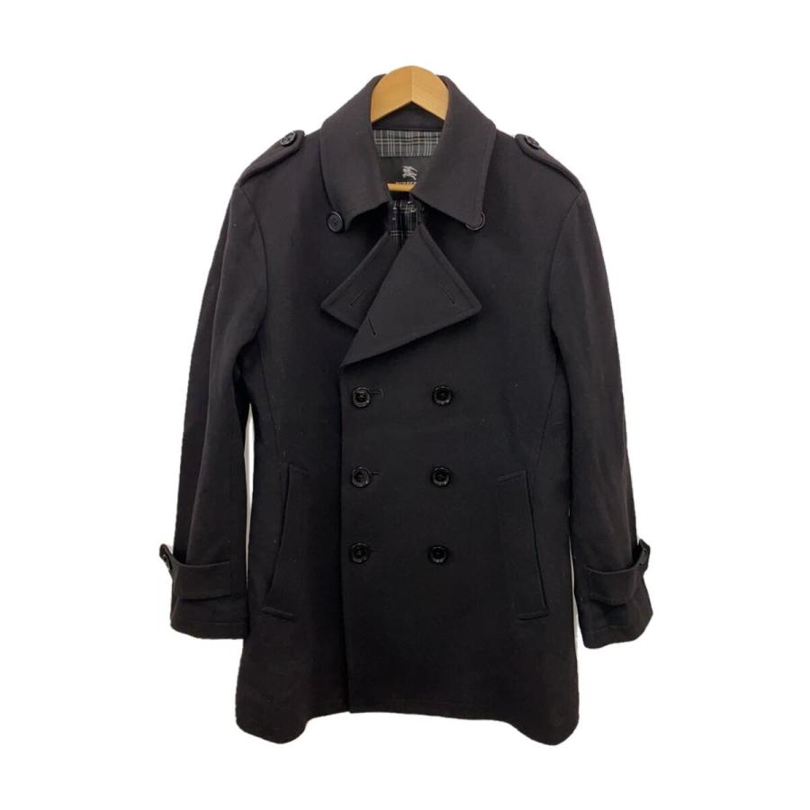 BURBERRY BLACK LABEL◇ピーコート/L/ウール/BLK : セカンドストリート 