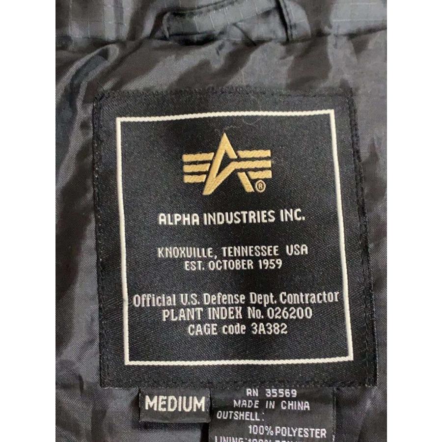 ALPHA INDUSTRIES◇ダウンジャケット/M/ポリエステル/BLK/026200