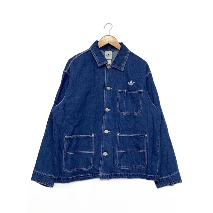 adidas◇U DENIM COVERALL VINTAGE/Gジャン/L/コットン/BLU/無地
