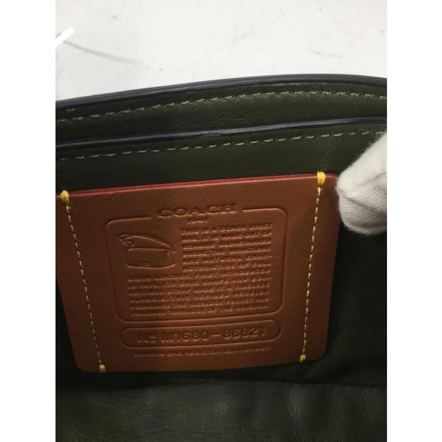 【半額】 COACH◆ショルダーバッグ_オールレザー/スウェード/GRN