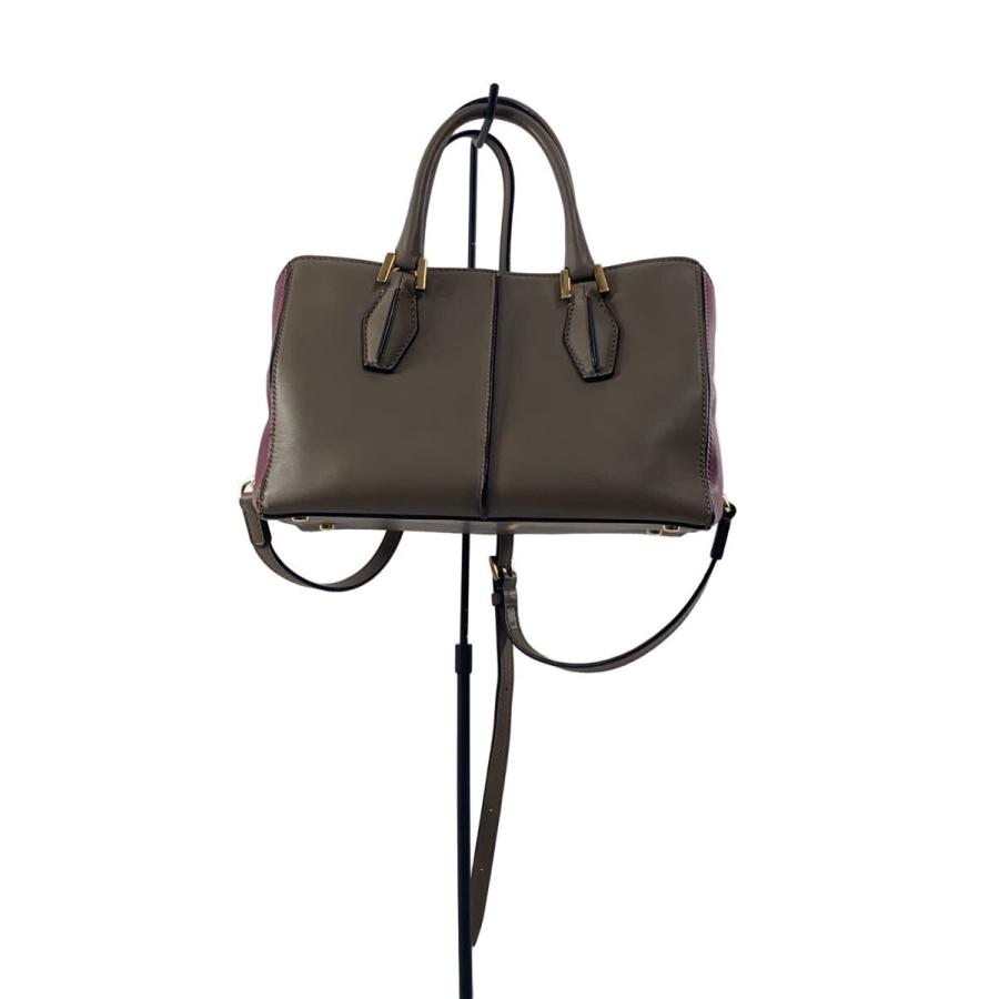 TOD'S◇D CUBE SHOPPING BAG/2WAY/ショルダー/ハンドバッグ/レザー/BEG