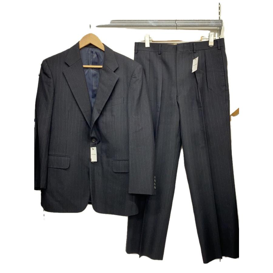 BURBERRYS◇2B/総裏/セットアップ/スーツ/--/コットン/BLK/ストライプ