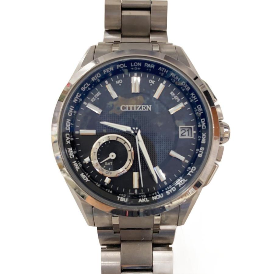 CITIZEN ブラック ソーラー腕時計 F150-T021581 CITIZEN◇ソーラー腕時計/アナログ/GRY/SLV/F150-T021581 : セカンド