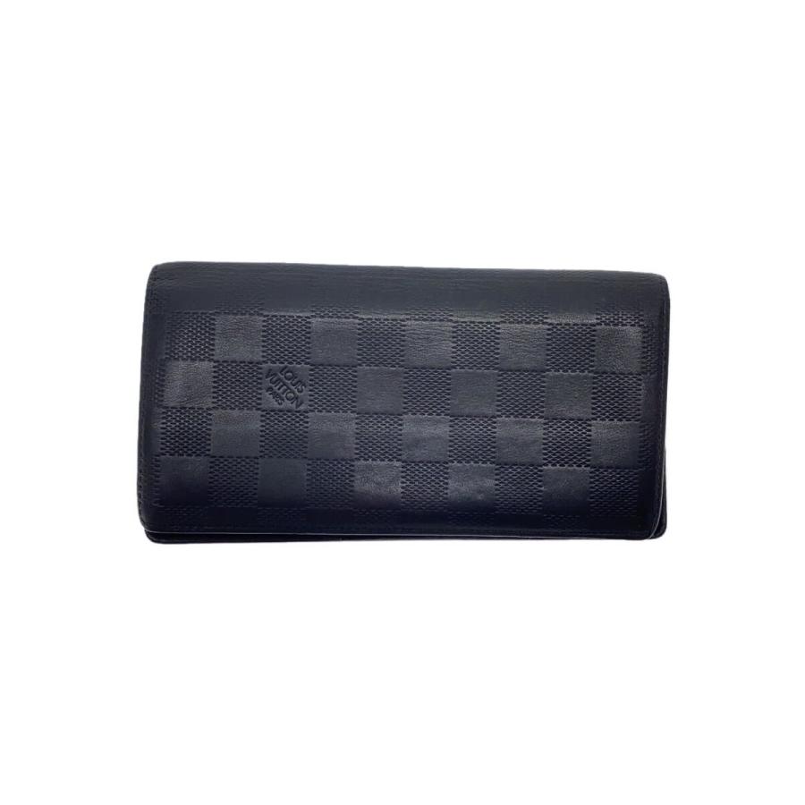 LOUIS VUITTON◇ポルト・フォイユ・ブラザ_ダミエ・アンフィニ_BLK