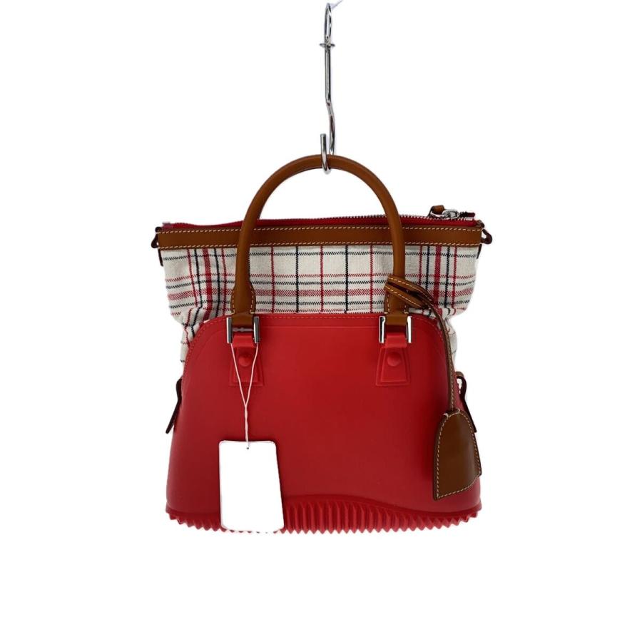 Maison Margiela / 22SS/5AC MINI BAG/ショルダーバッグ/RED/チェック/SB3WG0009// Maison Margiela◇ショルダーバッグ/5AC MINI BAG 2WAY/牛革/RED