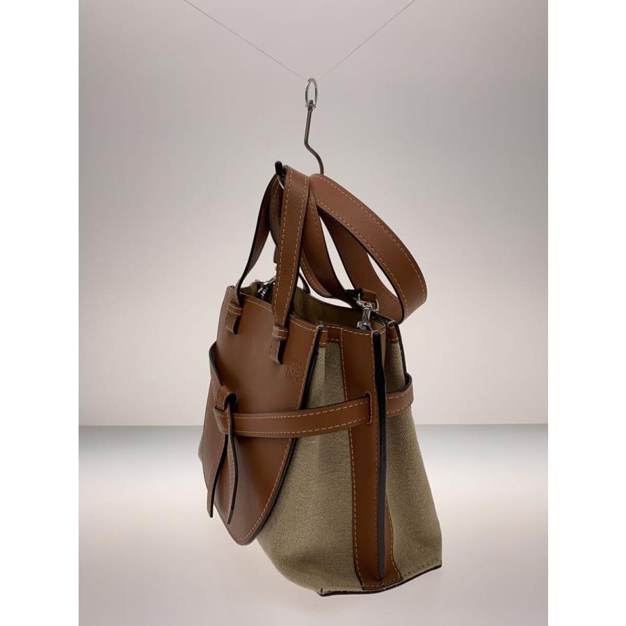 LOEWE◇ゲートトップハンドルスモールバッグ/レザー/BRW/無地 LOEWE 